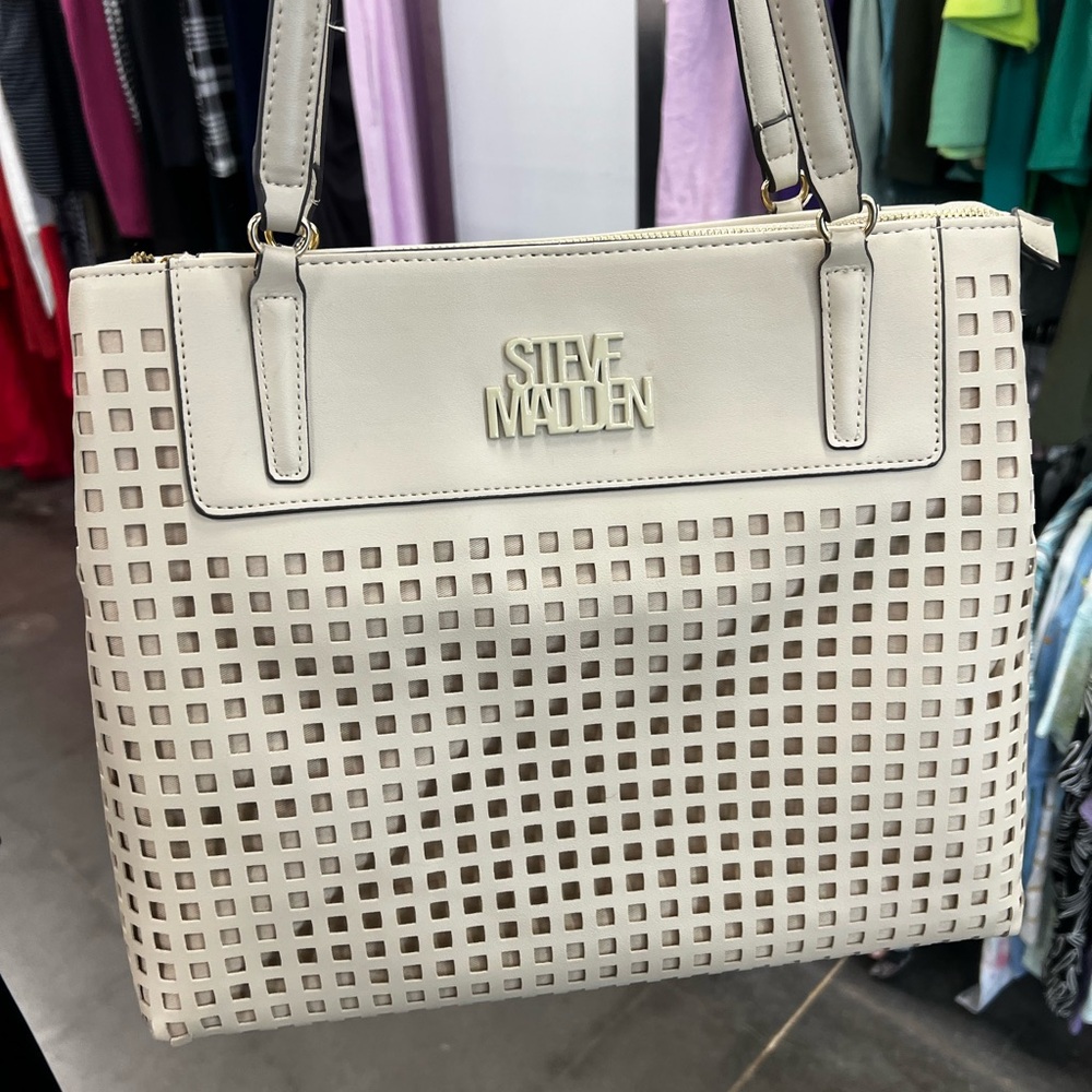 Steve Madden Beige Cut-Out Tote